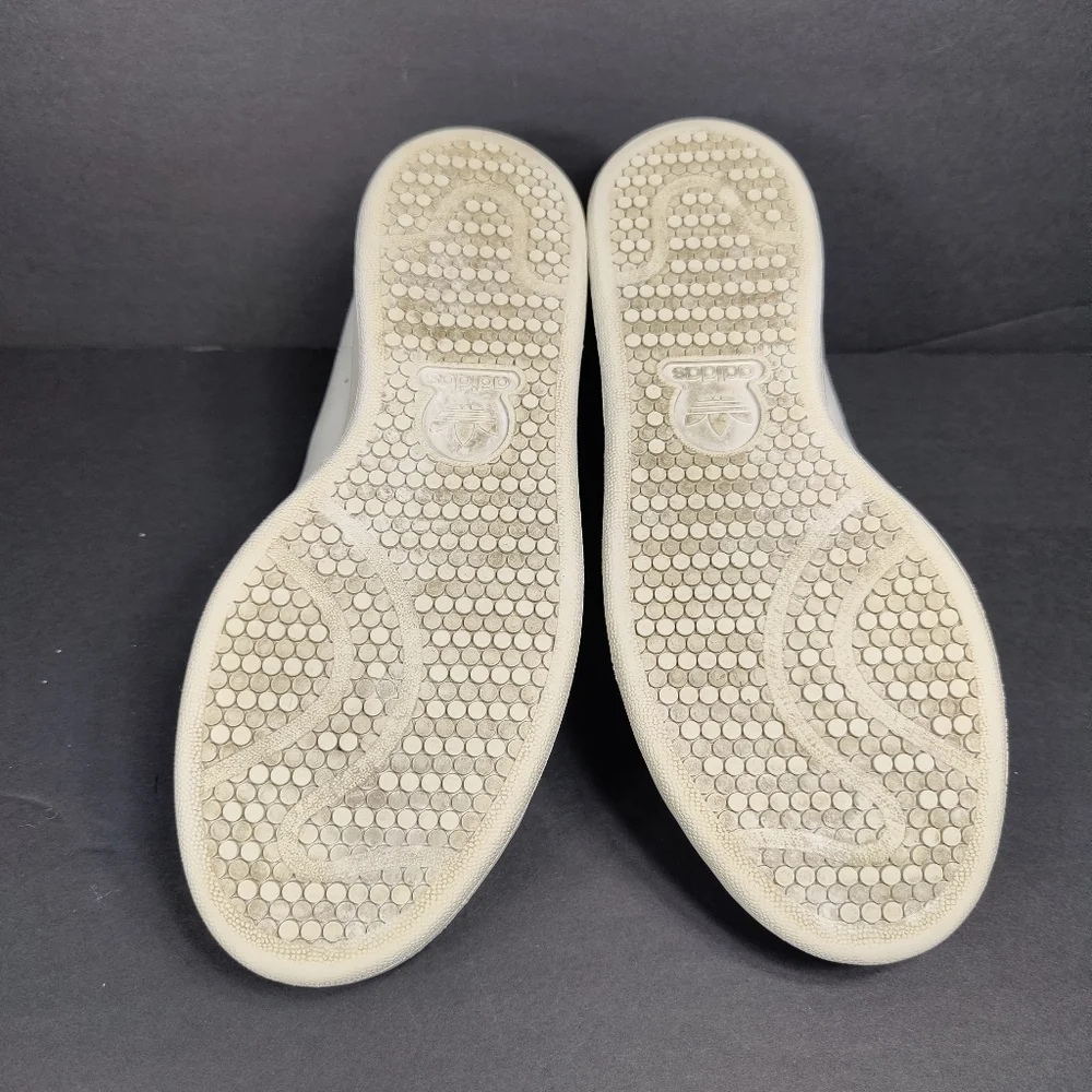 Adidas Men Stan Smith Round Toe Casual White Leather Sneaker Classic Shoe Sz 7.5